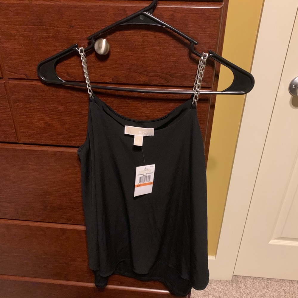 NWT Michael Kors Black Chain Strap Tank